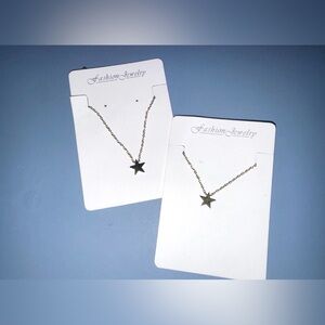 2-Pack Gold Tone Star Pendants - Minimalist Layering Necklaces - Brand New